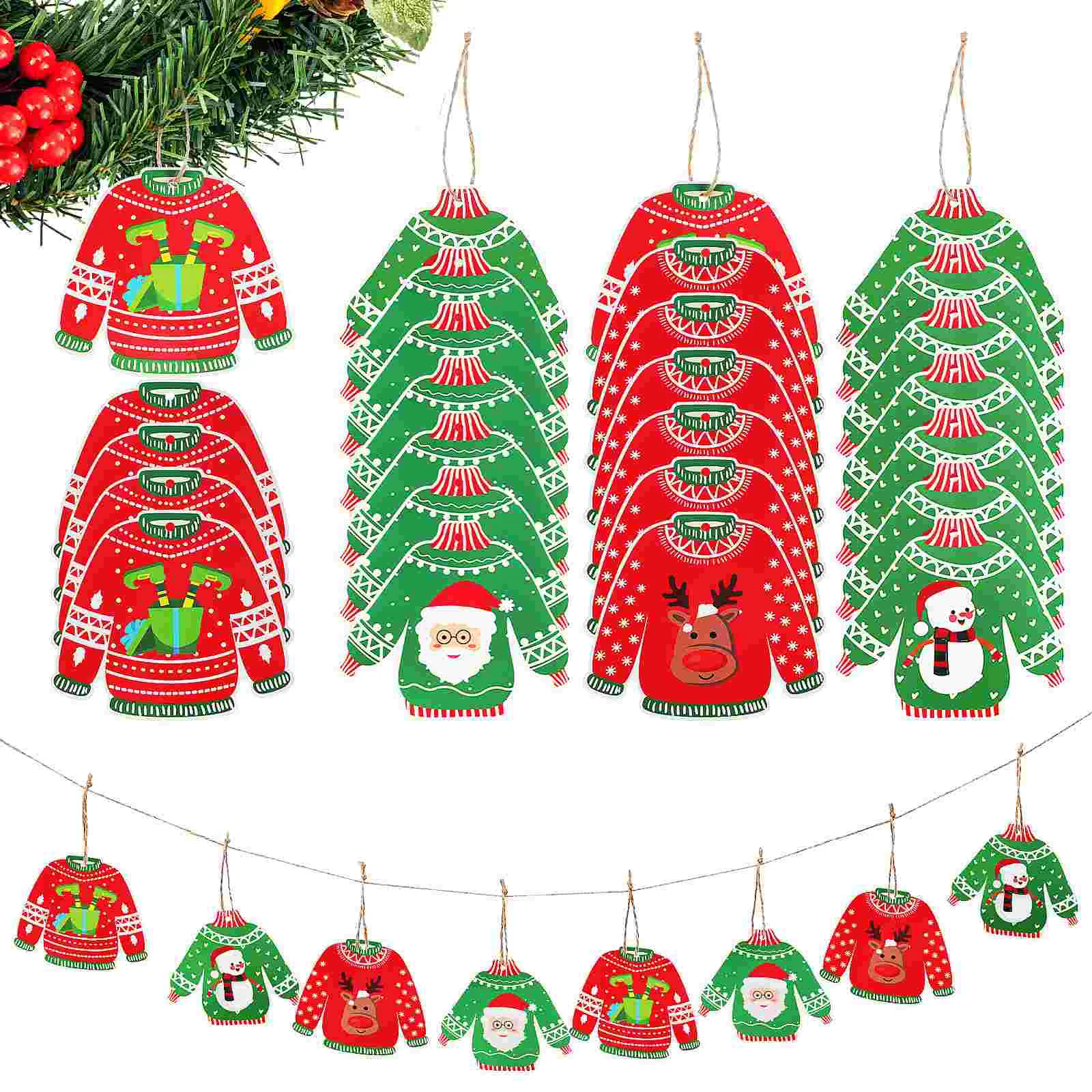 

Christmas Tree Hanging Sweater Pendants Decorations Paper Sweater Hanging Pendants Ornaments Christmas Layout