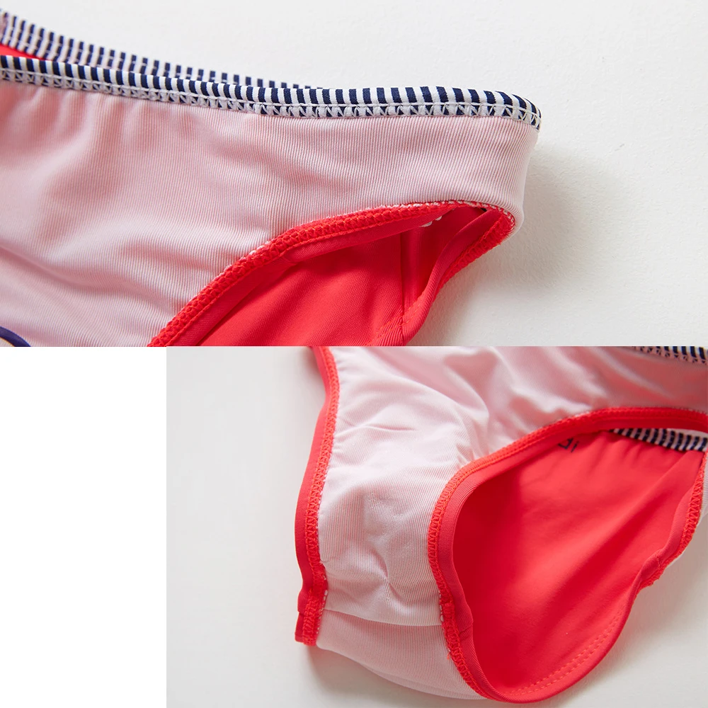 Sexy Bikini Set Children Two Piece Swimsuit for Kids Swimwear Top Shorts Bowknot Baby Girls Quick Dry Striped