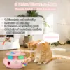 INKZOO 4-in-1 Interactive Cat Toys for Indoor Cats, Automatic 6 Holes Mice Whack-A-Mole, Fluttering Butterfly, Track Balls, USB 3