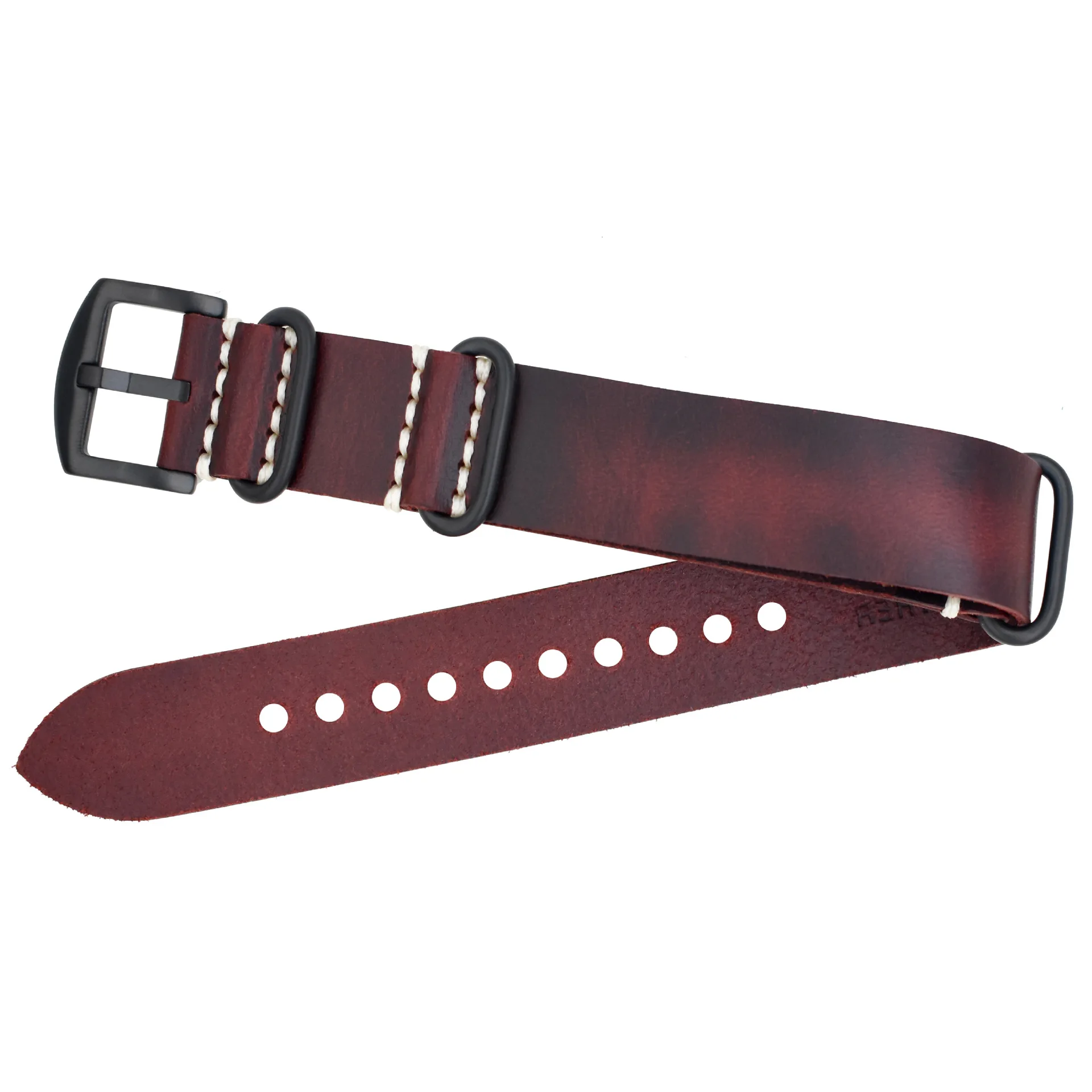Premium Cracked Leather Cowhide NATO Watch Strap - Long