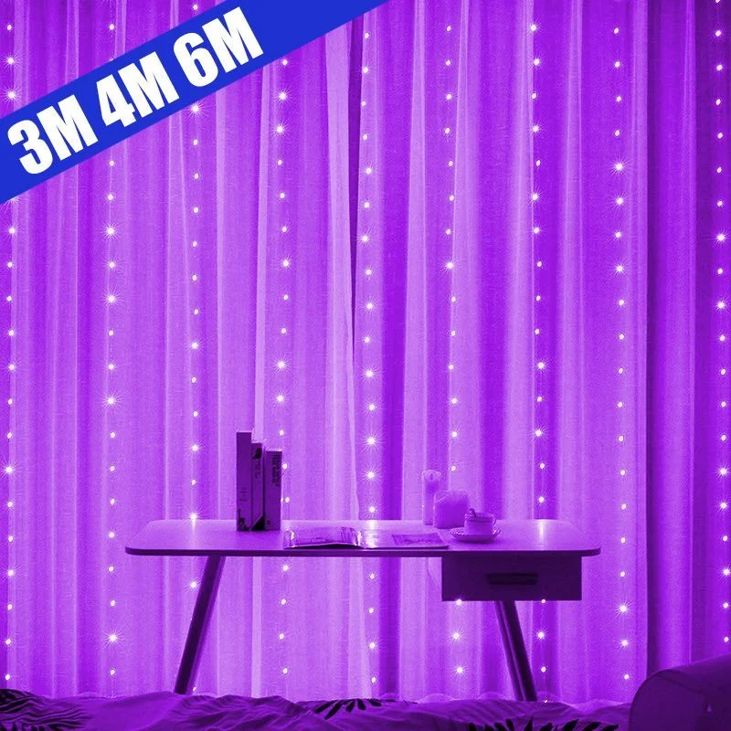 

3M/4M/6M LED Curtain Garland Fairy Lights Festoon with Remote New Year Garland Christmas Decoration Party Wedding Decoration