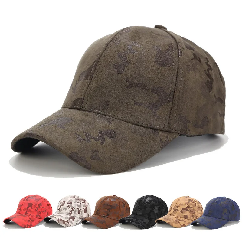 

New Suede Camouflage Baseball Cap Women Outdoor Sports Jungle Hat Sunscreen Adjustable Men Sun Hat Casquette