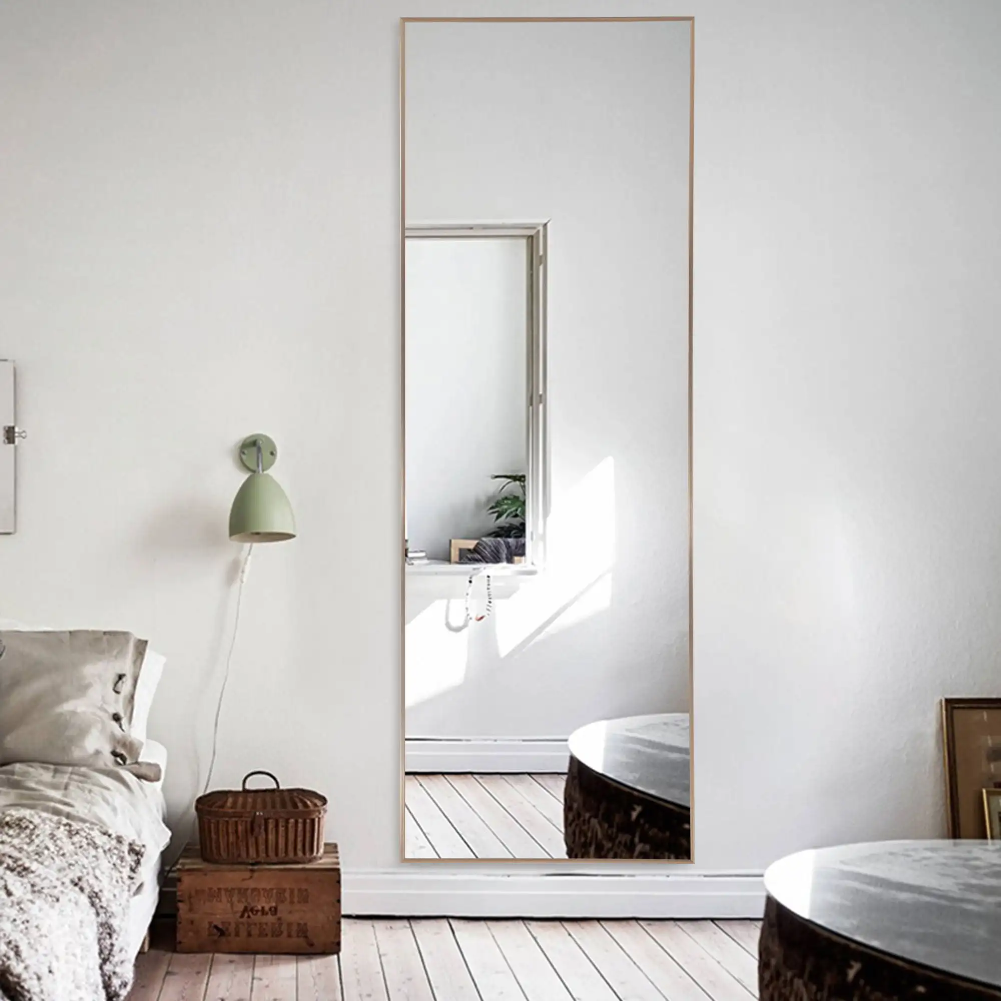 NeuType Full Length Rectangular Standing Floor Mirror with Aluminum