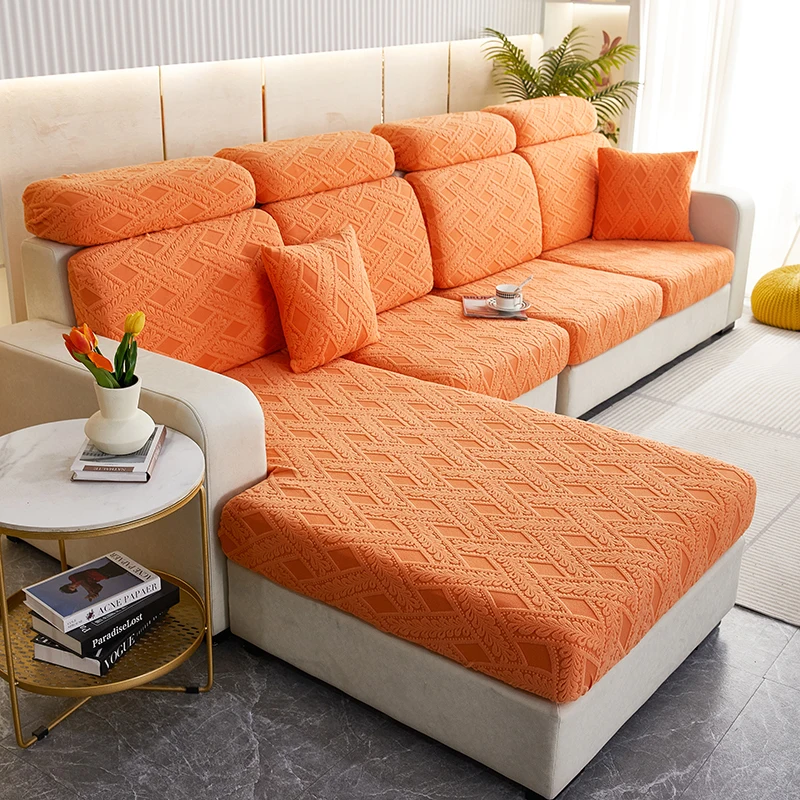Universal Thicked warm sofa cover Plain solid color short plush velvet winter cushion cover living room protect and renew sofa