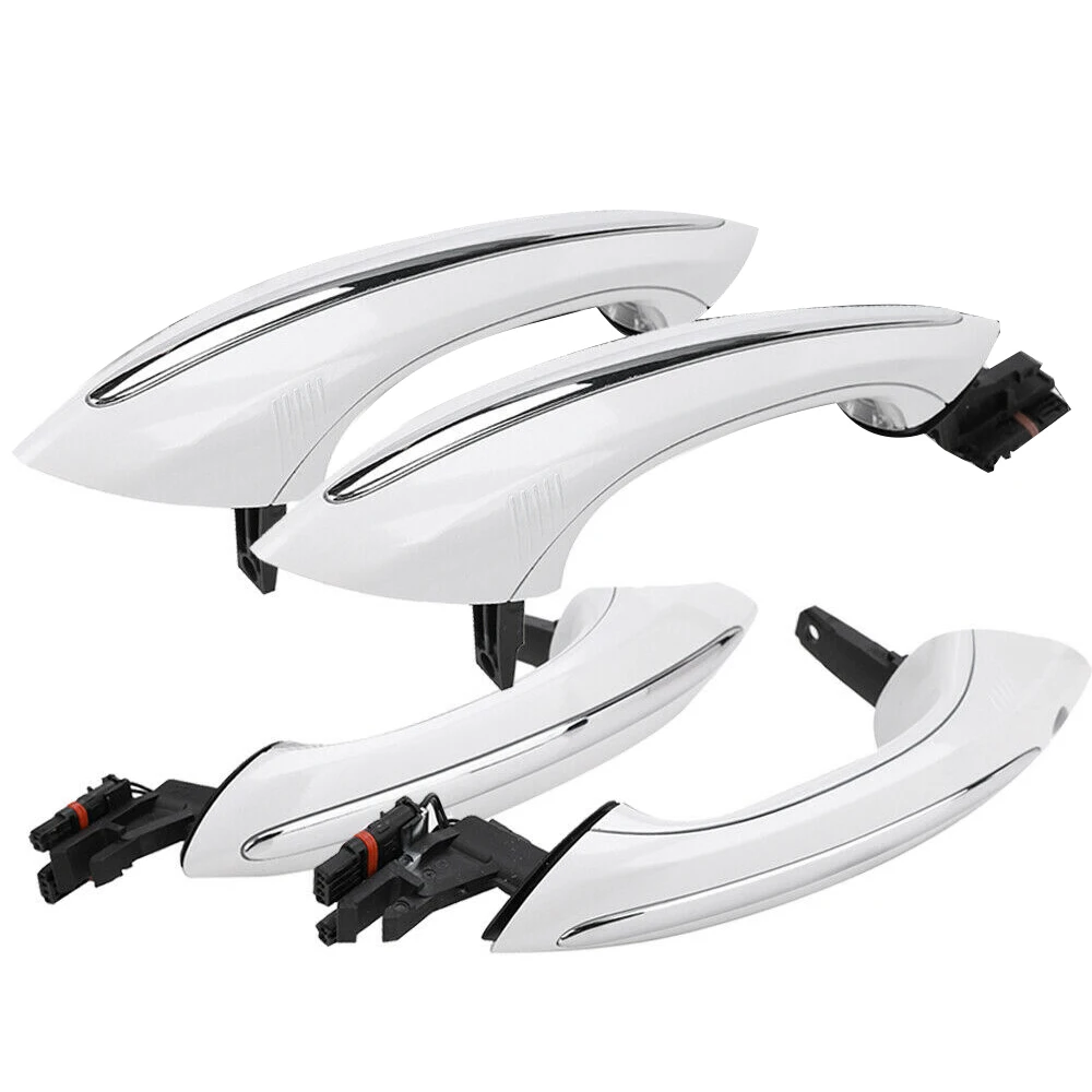 

4X White Outer Outside Exterior Comfort Access Door Handle Set For-BMW 5 6 7 Series F07 F10 F11 F06 F12 F13 F01 F02 F03
