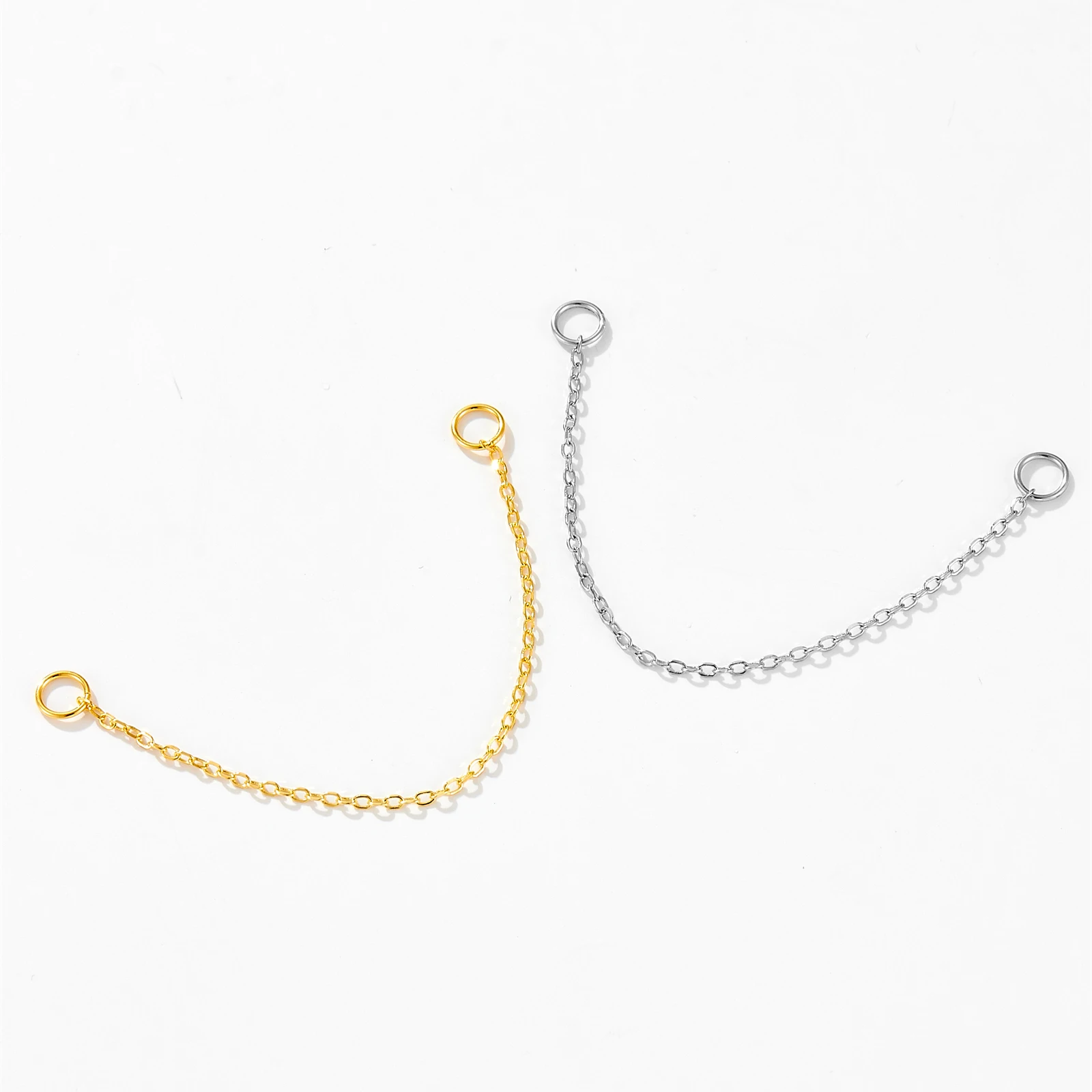 ANDYWEN 925 Sterling Silver 5.5cm 6cm Spare Parts Chains For Stud Earring Piercing Hoops Drop Earring Women Fine Jewelry Gift 4