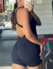 Womens Workout Bodysuits Sexy Yoga Sport Suit One Piece Gym Bodycon Rompers Tummy Control Workout Activewear Jumpsuit Sleeveless 6