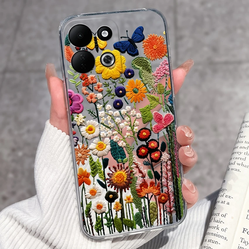 Sleeping Beauty Pattern Black Clear TPU Shockproof Phone Case - Lightweight Shell