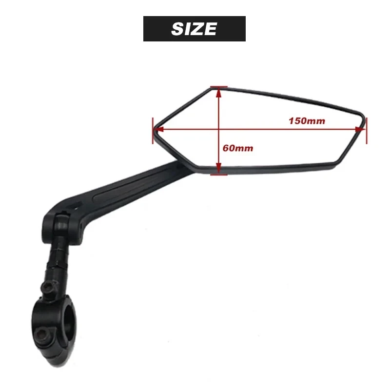 Description Picture 2 of itemRIDERACE Bicycle Rear View Mirror Clear Bike Wide Range Back Sight Rearview Reflector Adjustable Handlebar Left Right Mirror