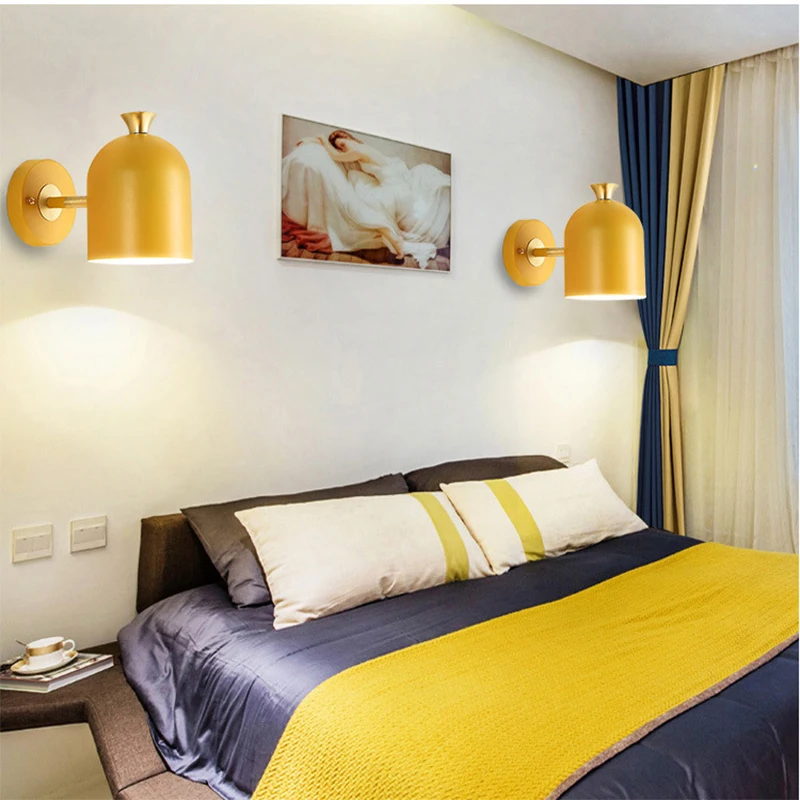 Nordic Creativity Simplicity E27 LED wall lamp AC220V indoor bedside bedroom living room restaurant lighting sconces fixture