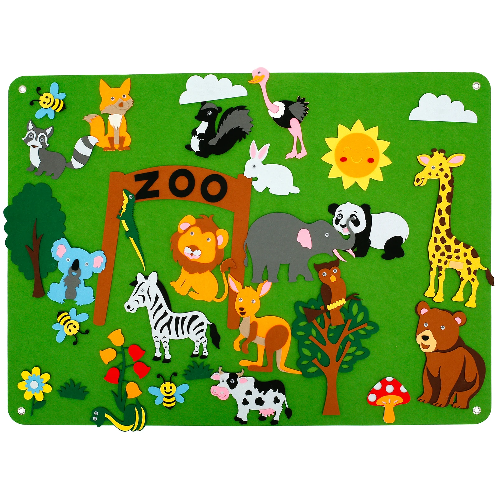 Farm Animals Felt Story Board Set Child Learning Interactive Play Storybook Wall Hanging Decor Puzzle Toys Kids Christmas Gifts