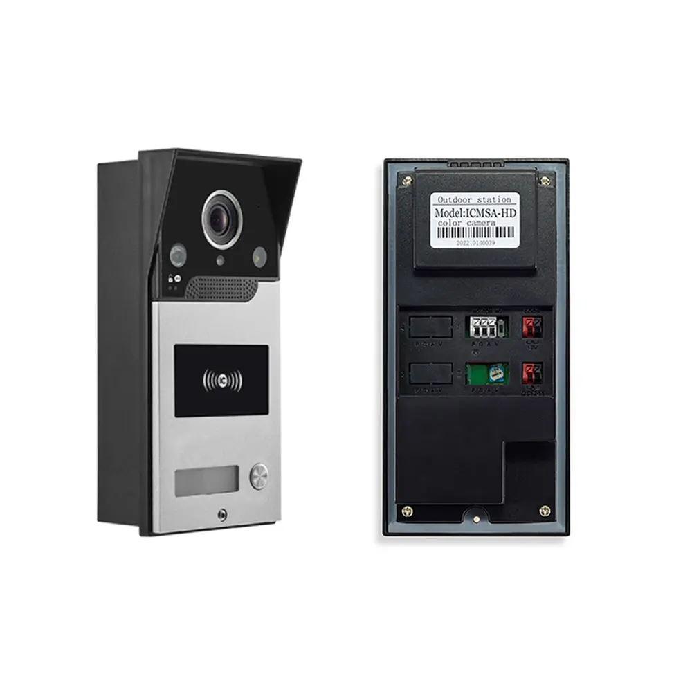 비디오 문짝 전화 인터콤 초인종, RFID HD IR LED 야외 방수 카메라 유도 카드, 비디오 문짝 전화 시스템, 9 인치