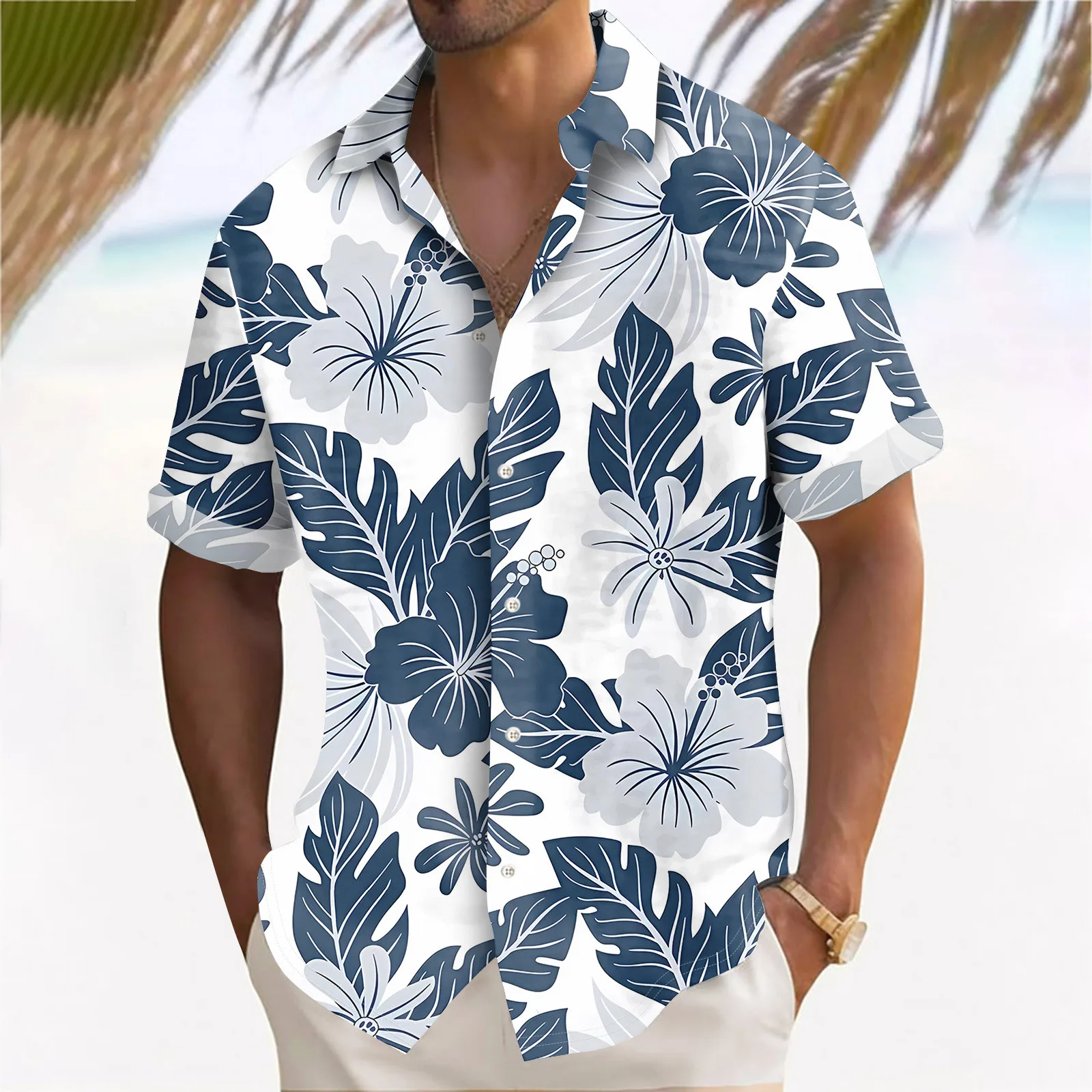 Camisa Hawaiana Camisa De Manga Corta Con Estampado De Flores