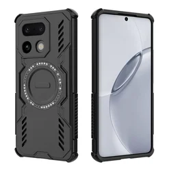 Magnetic Hard Plastic and Rubber Anti - Shock Armor Case with Magsafe Function for Realme 16 Pro+ (Black)