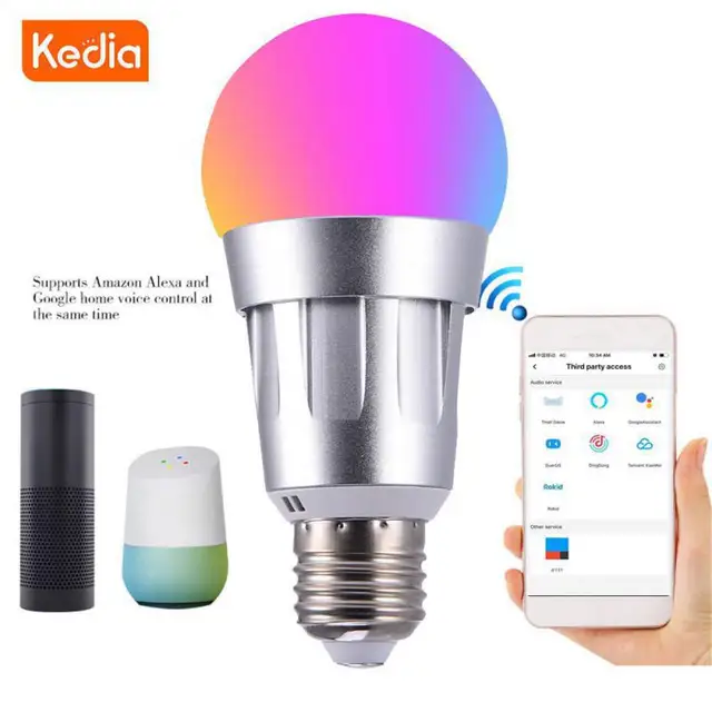 Smart WiFi Light Bulb 7W RGB Light Bulb Lamp Wake-Up Lights Compatible With Alexa And Assistant Drop Shipping