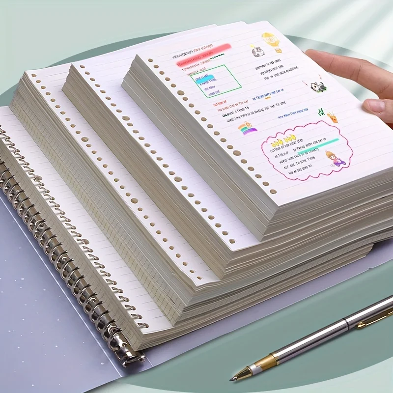 Lot De 3 Recharges De Papier Ligné A5 - 240 Pages Perforées 6 Trous Pour Agendas