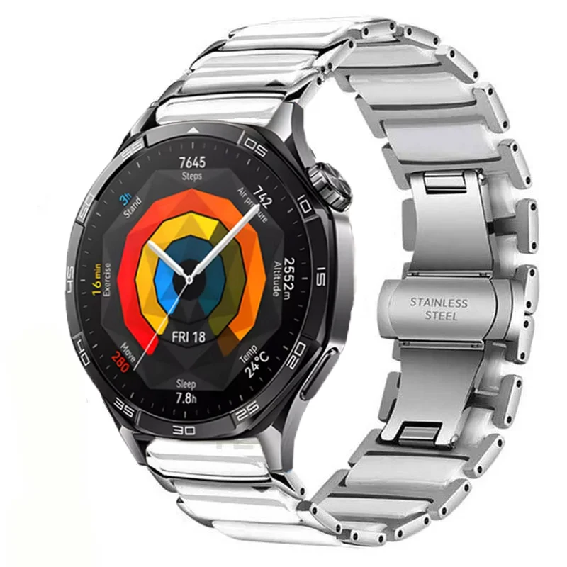 Elegant 22mm Stainless Steel Watch Strap - Premium Metal Business Bracelet