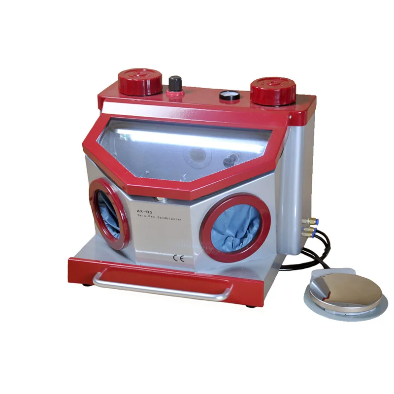 

Dental Equipments Fine Blasting Unit With Twin Pencil Sandblaster With Cabinet