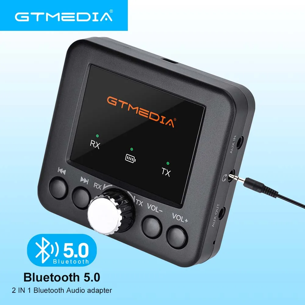 

GTMEDIA RT05 Bluetooth 5.0 Receiver Transmitter RT05 for TV Headphones Optical 3.5mm Jack Bluetooth AUX Audio Adapter
