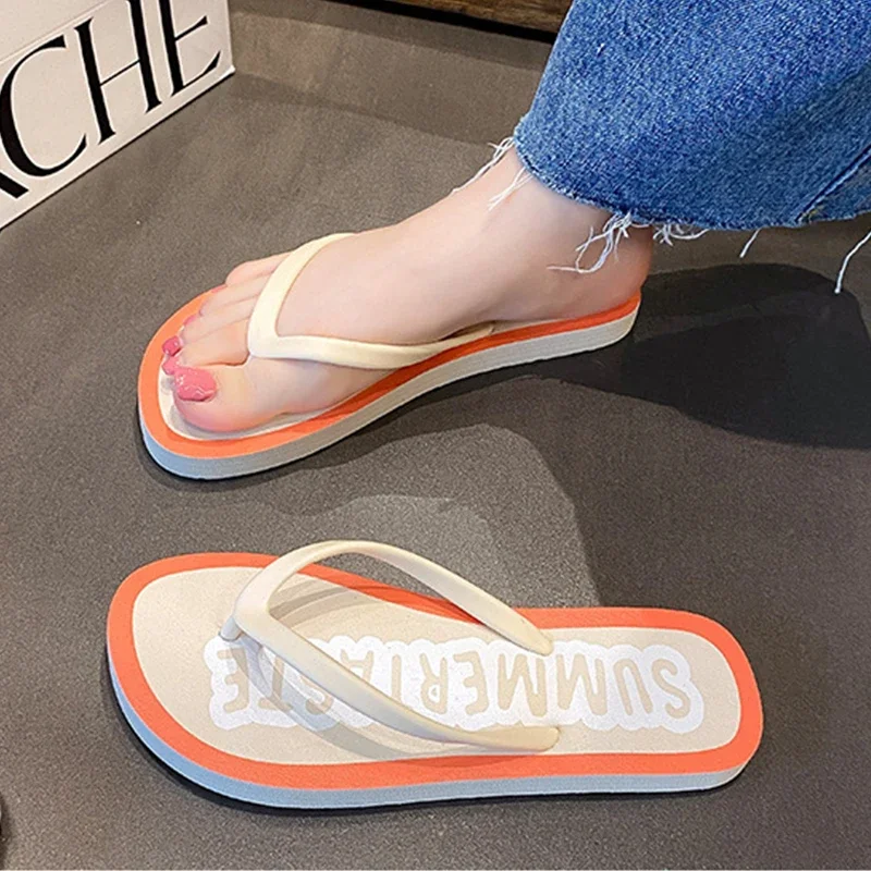 Women's Flip Flops New Summer Thick Bottom Clip Toe Fashion Beach Slippers Cool Slippers for Women