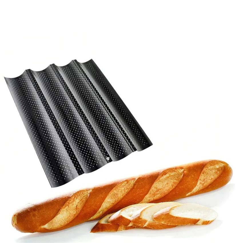 French Bread Mold For Baking Bread Wave Baking Tray Practical Cake Pan Baguette Mold 2/3/4