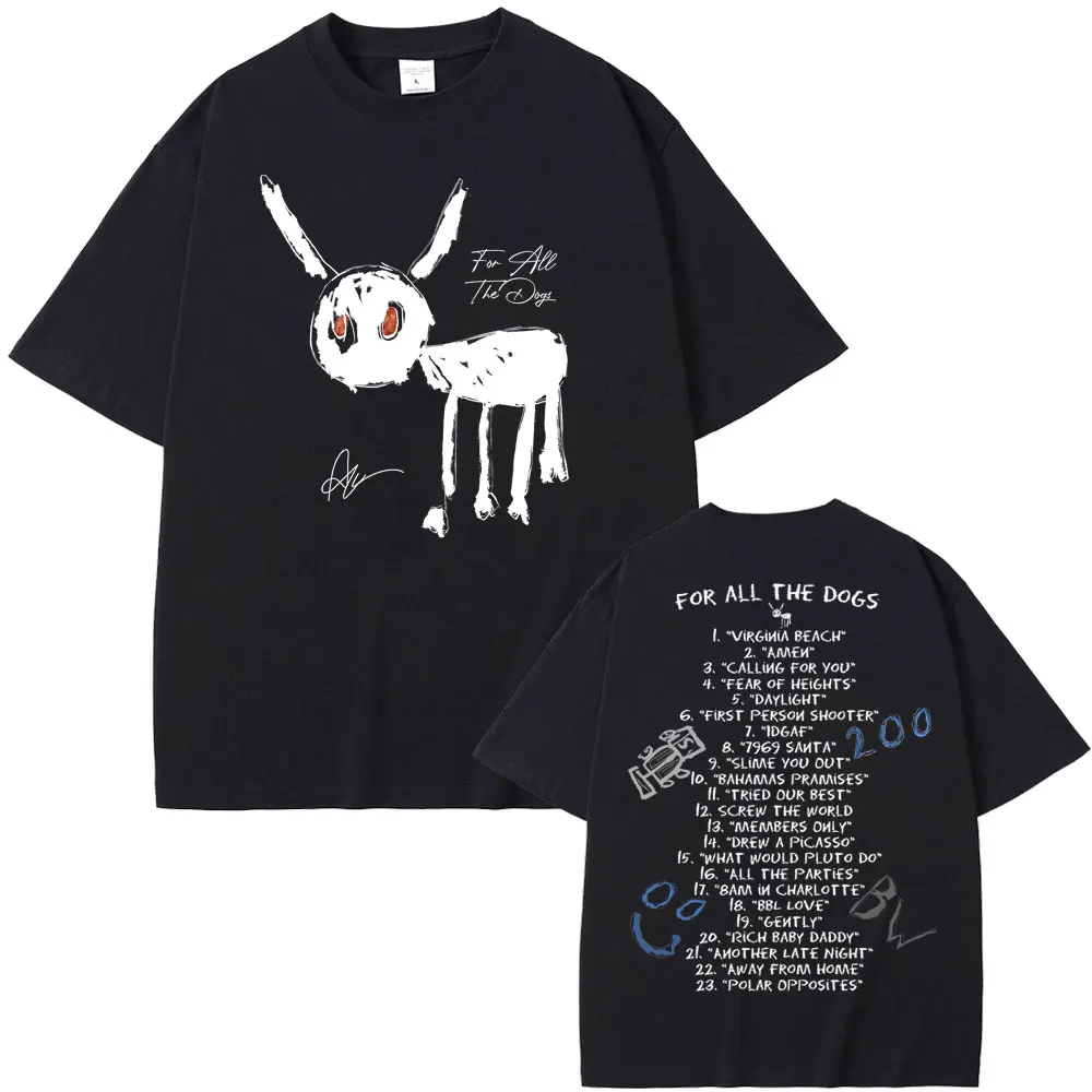 

Rapper Drake for All The Dogs Music Album Graphic Print T-shirts Men's Fashion Casual T Shirt Funny Men Hip Hop Oversized Tshirt