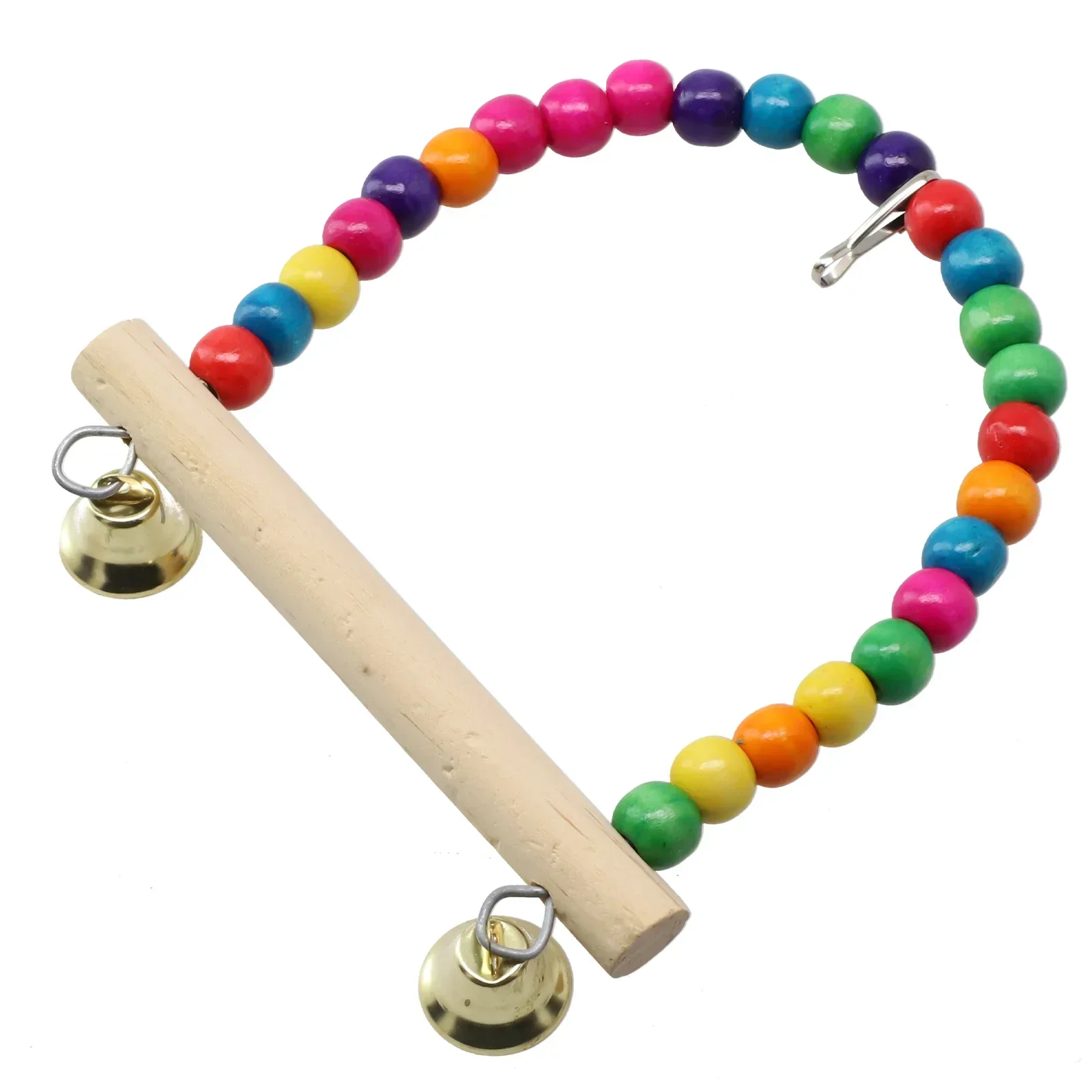 1 Pc Parrot Swing Bird Swing Toy Parrot Cage Toy With Plastic Beads Bell Hung On For Pet Brid Supplies Pet Family Supplies