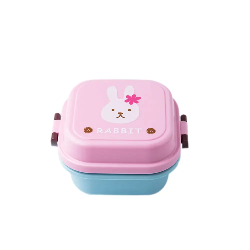 Children's Mini Cute Cartoon Food Storage Box School Portable Lunch Box Plastic Food Grade Student Gift Small Camping Cook Set