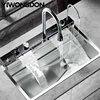 Silvery Nano Multifunctional Kitchen Sink Large Single Slot Digital Display Waterfall Faucet Soap Dispenser Cup Washer Pure Tap 1