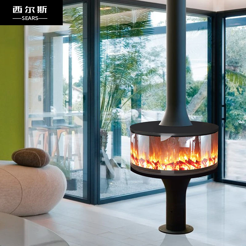 Round fireplace core simulation fire led flame lamp heater home decorative  background wall - AliExpress