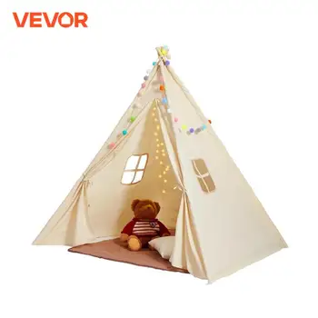 VEVOR Kids Play Tent Teepee Tent for Kids 1-5 Years Old Tent for Kids with Windows for Indoor and Outdoor Toddler Tent 1