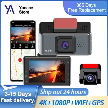 Mini 4k Dash Cam Front and Rear Car Dvr Mirror with Internal gps wifi Video Recorder Real Vision Black Box Traffic Recorder