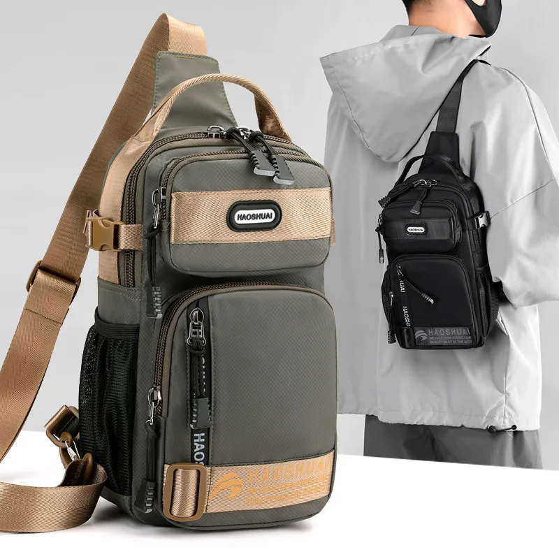 HVTIL New Outdoor Waterproof Chest Bag Men Multifunctional Messenger Pack Fashion Crossbody Shoulder Bag For Travel Multi Pocket