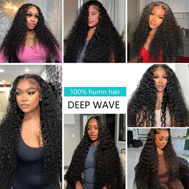 Deep Wave 100% Human Hair Extensions 250 Density 42 Inch - 1/3/4 Pcs Multi-Pack Natural Color Silky Soft Thick Voluminous Weave