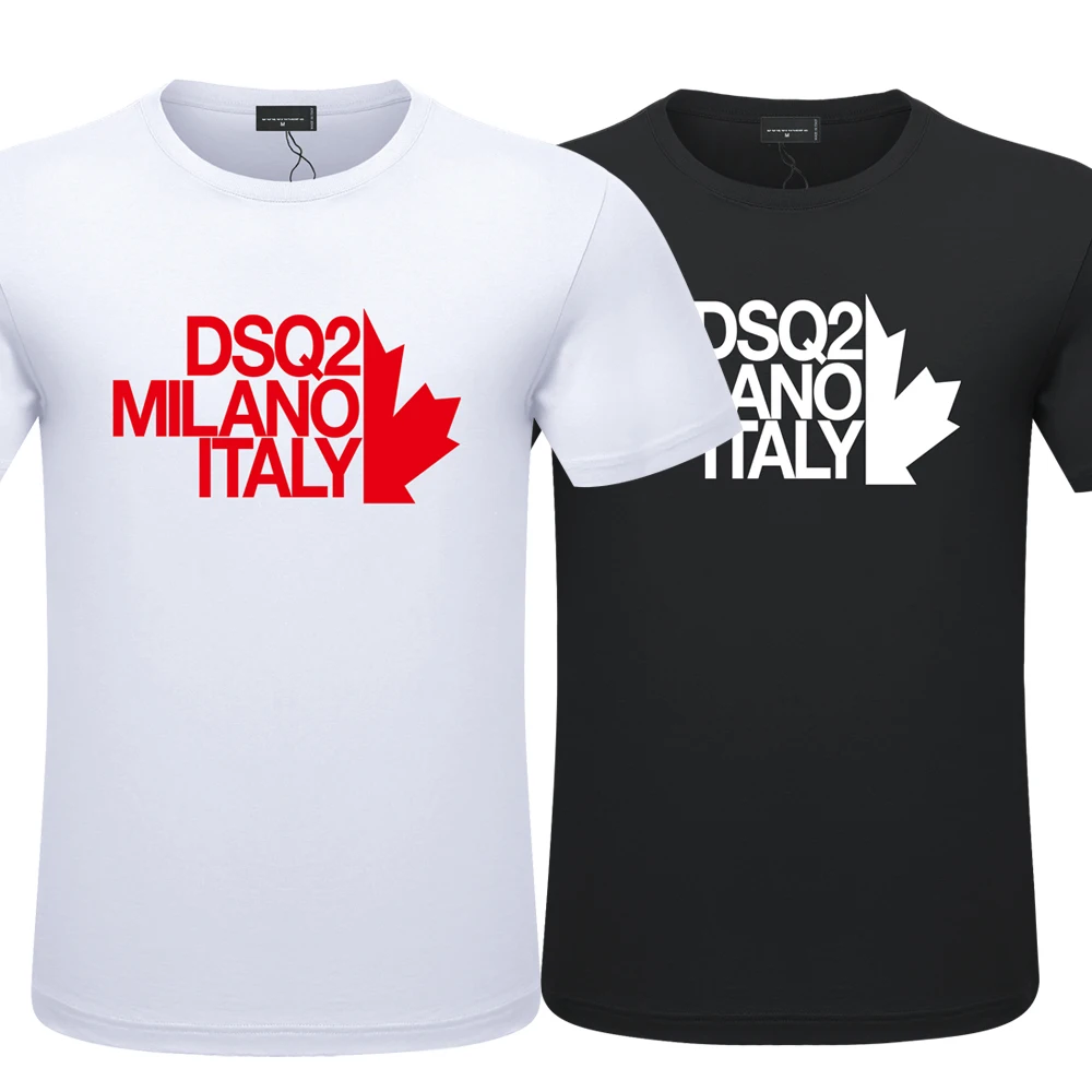 

Mens Summer Print T-Shirt DSQ2 letter Mens Fashion Casual Loose Cotton ICON Sport Jogging T-Shirt Street Hip Hop Couple T-Shirt