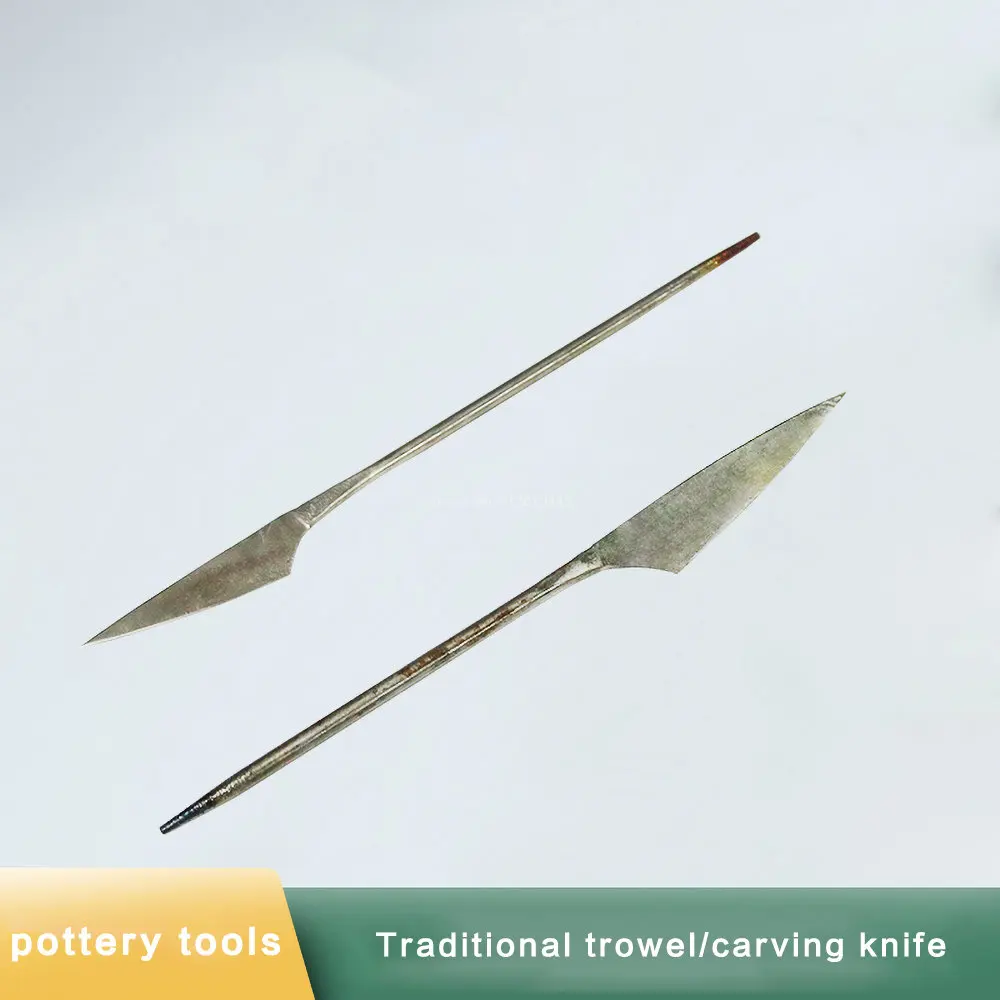 Pottery traditional iron clay carving knife mud board cutting knife stainless steel mud cutting polymer clay making tools