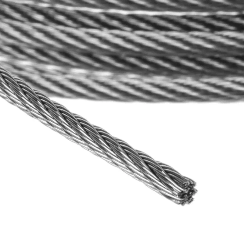 1m-10m Stainless Steel Wire Rope 7*7 Structure Soft Fine Fishing Rope Rod Lift Drying Rack Wire Grapevine