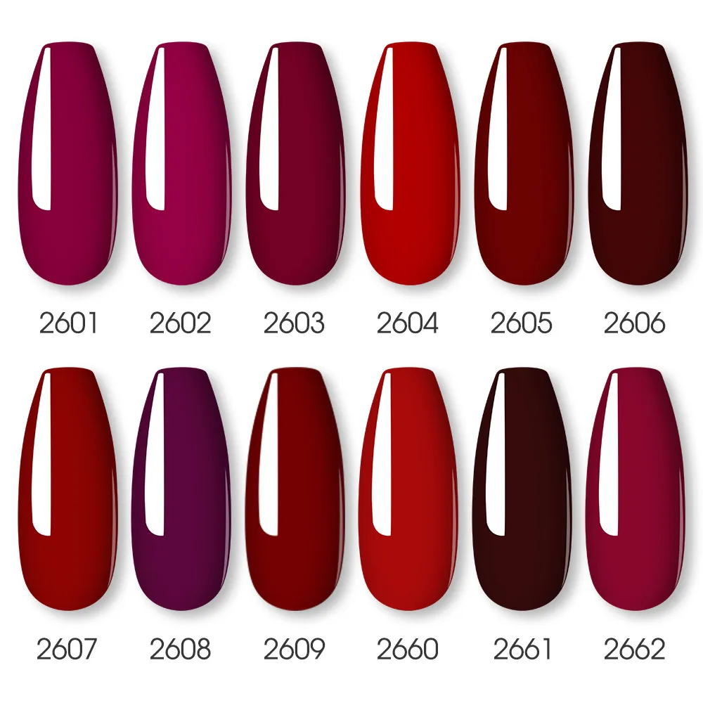 ROSALIND 2/4/6/12Pcs/set Classic Red Series Gel Polish Set Soak Off UV Lamp Nail Gel Shiny Bright For Nail Art Design 2