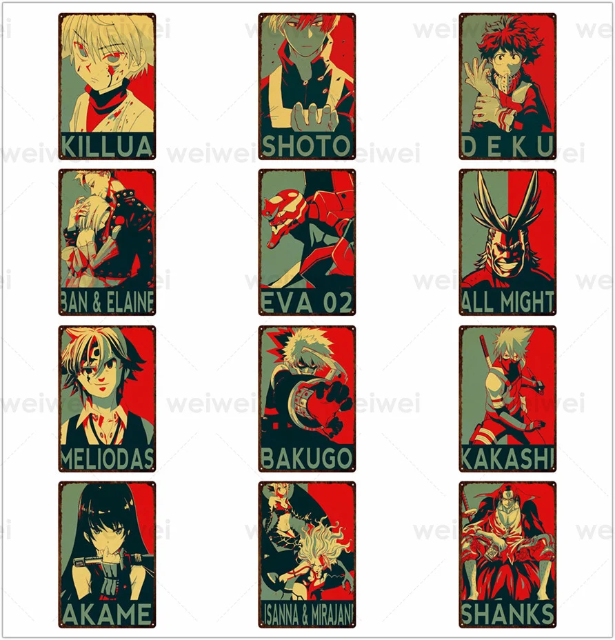 

Anime Movie Metal Tin Sign Vintage Wall Decorative Poster for Club Bar Retro Restaurant Coffee shop Metal Plaque Home Decor