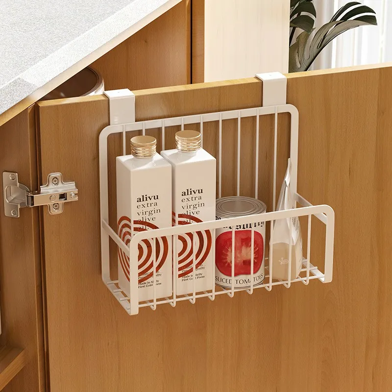 

Basket With Hook Grid Storage Basket Hang It Behind A Door Or On A Railing Over The Cabinet Door Grid For Bathroom Kitchen