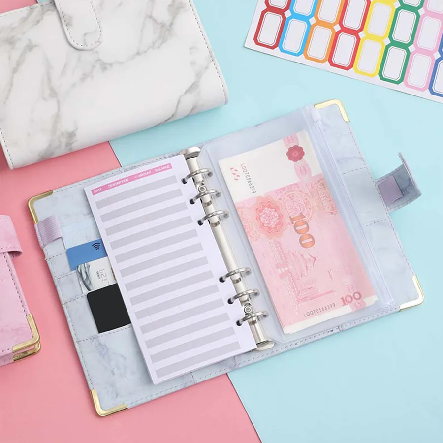 A6 Multi colored Loose leaf Notebook, Detachable Savings Book, Popular for School Students' Learning and Education - 6