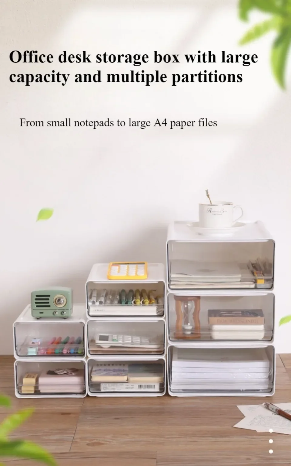 Description Picture 5 of itemStationery Storage Box Drawers Desk Storage Box Stackable Office Cabinet Home Organizer Desktop Bathroom Cosmetic Desk Organizer