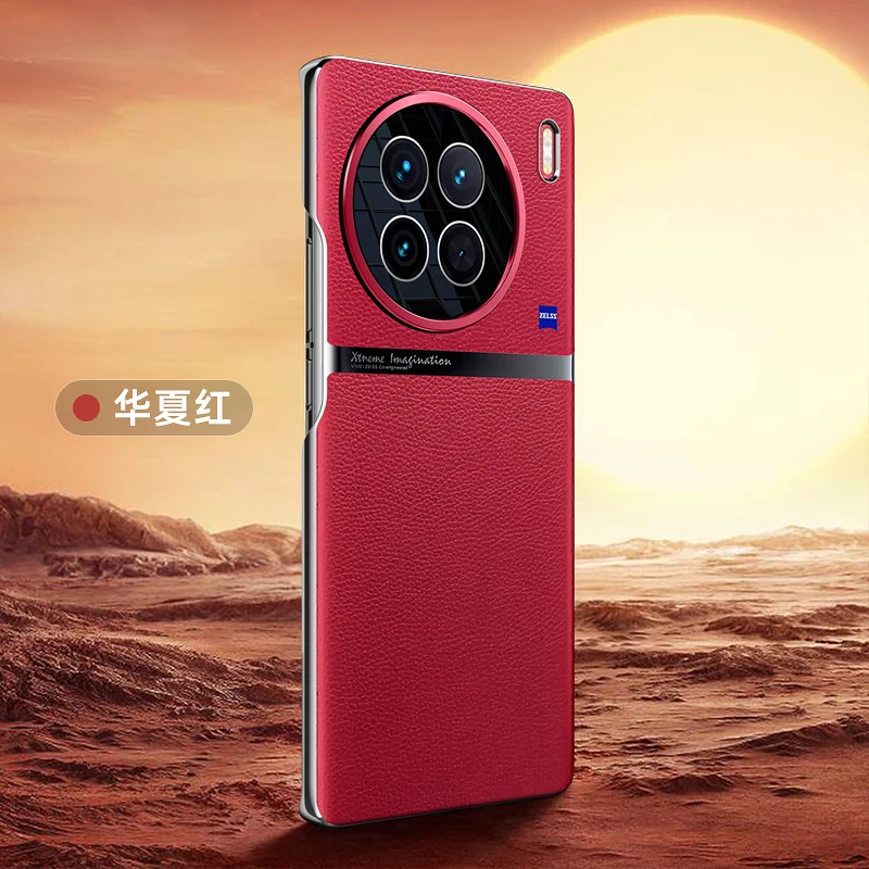 Luxury PU Leather Camera Protection Phone Case with Hard Electroplated Frame Back Cover