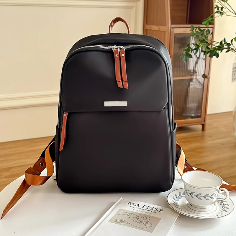 Luxury Coffee Leather Backpack Bag - Black