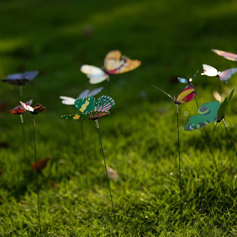 Flower Pots 10pcs Butterflies Garden Yard Planter Colorful Whimsical Butterfly Stakes Decoracion Outdoor Decor