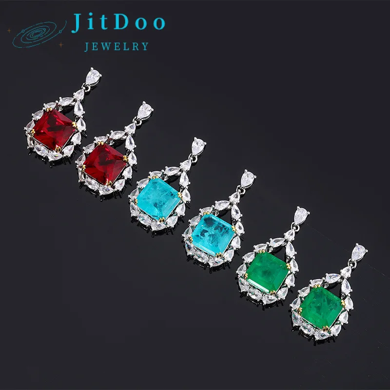

JitDoo 2023 New Red Stone Dangling Earrings Women Luxury Designer Christmas Santa Claus Snowman Earring Girls Xmas Jewelry Gifts