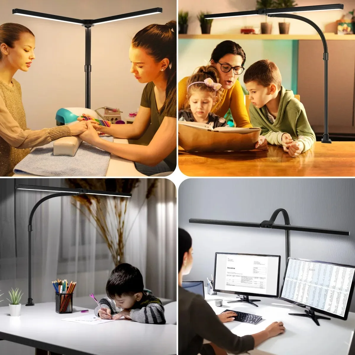 Double Single Head Led Clip Desk Lamp Dimmable Computer Table Lamps Monitor Light Architect Table Lamp for Office Reading Lights 6