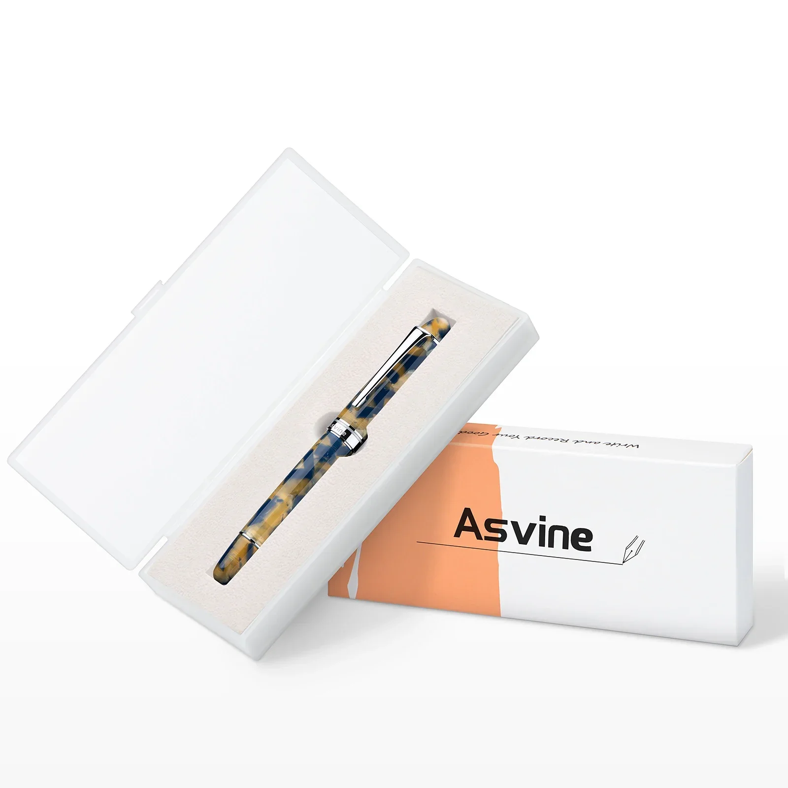 Asvine P50 Piston Fountain Pen Acrylic Bock / Asvine EF/F/M Nib Come with Wrench Tool Writing Office Business Pen