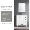 30" Bathroom Vanity Cabinet with Sink Combo Set, Undermount Ceramic Sink, Matte Black Faucet, High-Definition Mirror 6