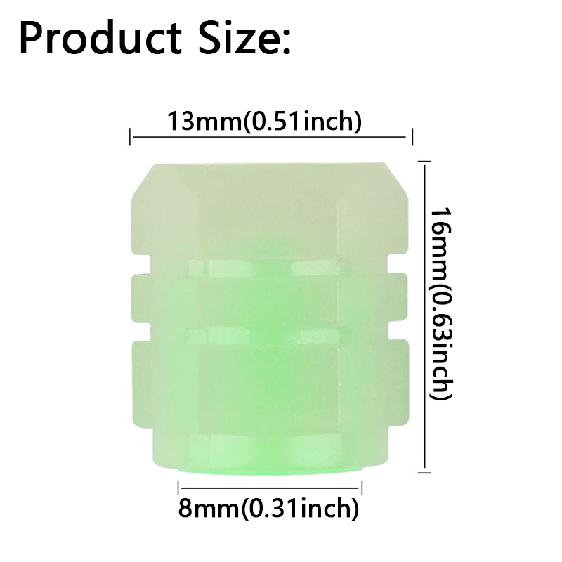 Valve Stem Caps Universal Glowing in Dark Fluorescent Car Tire Valve Caps Cover Fits Trucks Bikes Motorcycles Bicycles 4-16Pcs